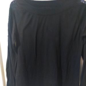 * Large Black Long Sleeve Shirt With Black Lace Sleeves